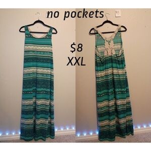 Green Patterned Maxi Dress